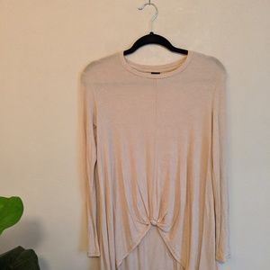 Target Long Sleeve High Low Front Knot Tunic